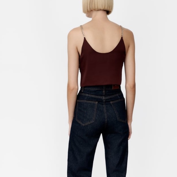 *🛒 FREE WITH PURCHASE* Zara Burgundy Chain Strap Top - Picture 14 of 17